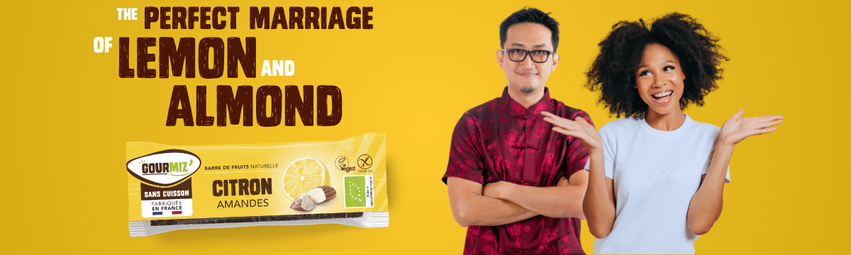 A mixed couple. It says the perfect marriage of lemon and almonds